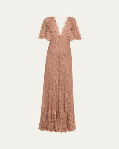 Elie Saab Long Lace Backless Dress