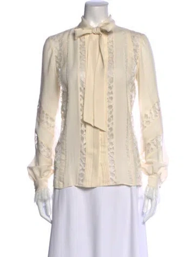 Pre-owned Elie Saab Long Sleeve Blouse In Neutral