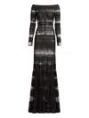 Elie Saab Long-sleeve Lace Maxi Dress In Black
