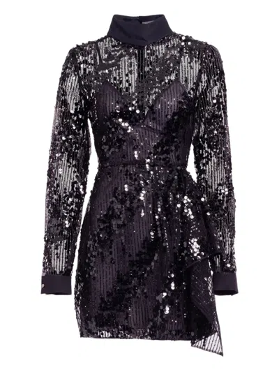 Elie Saab Long-sleeve Mini Dress In Black