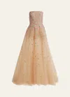 ELIE SAAB LONG STUDDED STRAPLESS GOWN