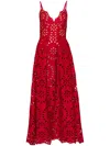 Elie Saab Grommet Drop Waist A-line Maxi Dress In Red