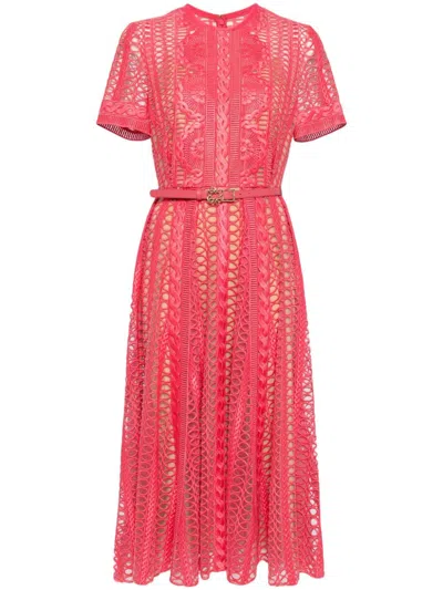 Elie Saab Macramé Dresses In Pink