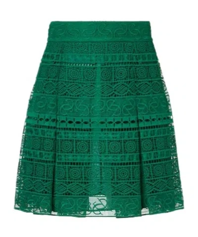 Elie Saab Macrame High-rise Miniskirt In Green