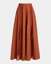 Elie Saab Macrame-inset Cotton Midi Skirt