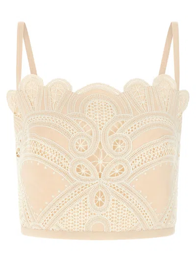 Elie Saab Macramé Lace Bralette In Cream