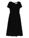 Elie Saab Macramé Midi Dress In Black
