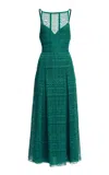 Elie Saab Macrame Midi Dress In Green