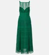 Elie Saab Macramé Midi Dress In Green