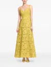 Elie Saab Macramé Midi Dress In Green