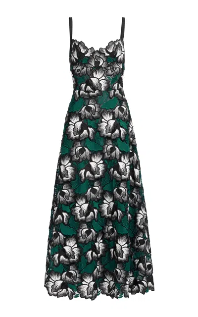 Elie Saab Macrame Midi Dress In Multi