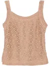 Elie Saab Macramé Tank Top In Brown