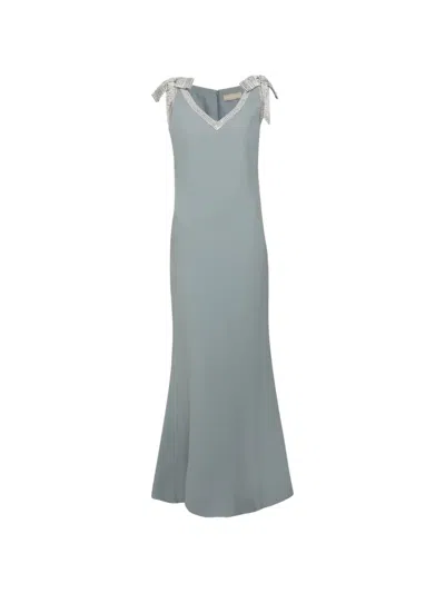 Pre-owned Elie Saab Maxi Embellished Dress In Blue