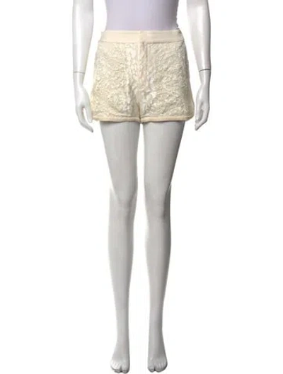 Pre-owned Elie Saab Mini Shorts W/ Tags In Neutrals