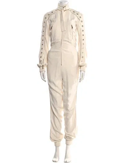 Pre-owned Elie Saab Mock Neck Jumpsuit In Neutral