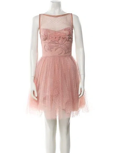 Pre-owned Elie Saab Nylon Knee-length Dress W/ Tags In Pink
