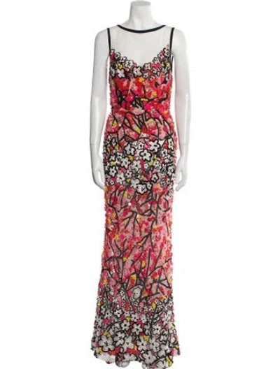 Pre-owned Elie Saab Nylon Long Dress In Red