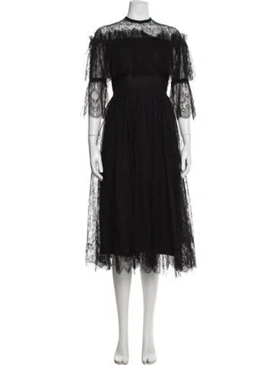 Pre-owned Elie Saab Nylon Midi Length Dress In Black