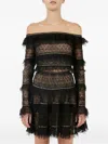 Elie Saab Off-shoulder Lace Top In Black