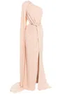 Elie Saab Asymmetrisches Jersey-abendkleid In Braun