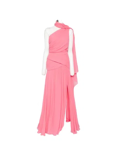 Elie Saab One-shoulder Draped Gown In Pink