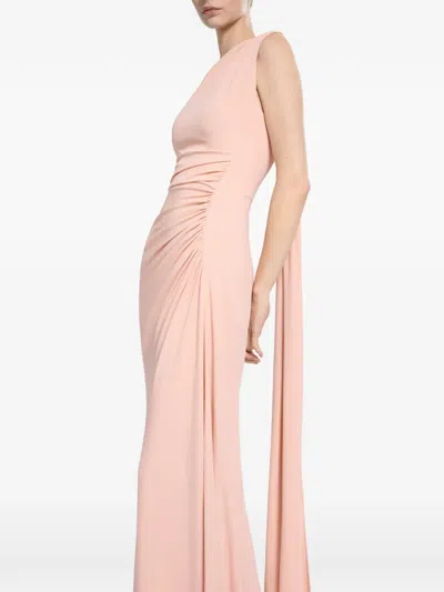 Elie Saab One-shoulder Draped Maxi Dress In Pink