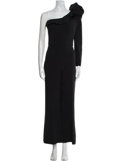 Pre-owned Elie Saab One-shoulder Jumpsuit In Black