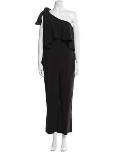 Pre-owned Elie Saab One-shoulder Jumpsuit In Black