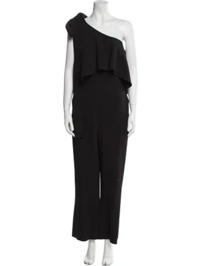 Pre-owned Elie Saab One-shoulder Jumpsuit In Black