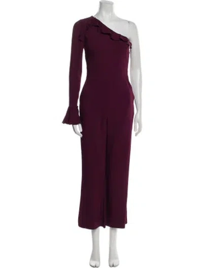Pre-owned Elie Saab One-shoulder Jumpsuit In Purple