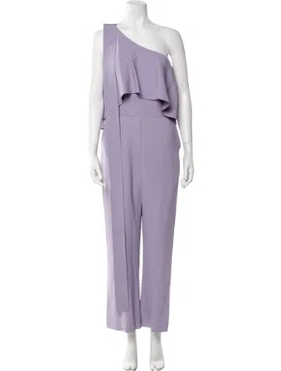 Pre-owned Elie Saab One-shoulder Jumpsuit In Purple