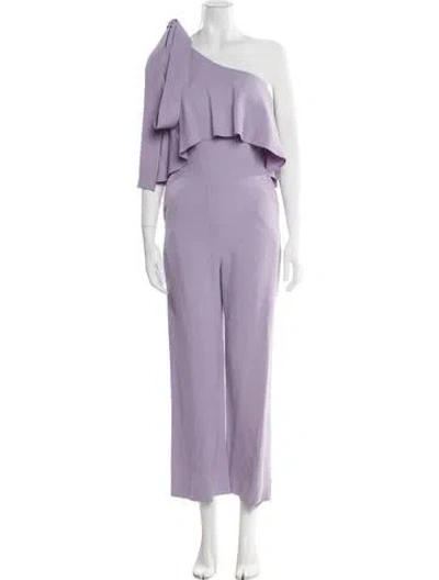 Pre-owned Elie Saab One-shoulder Jumpsuit In Purple