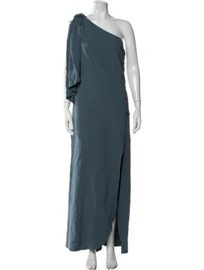 Pre-owned Elie Saab One-shoulder Long Dress In Blue