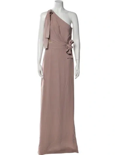 Pre-owned Elie Saab One-shoulder Long Dress In Neutral