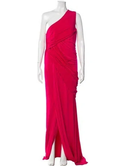 Pre-owned Elie Saab One-shoulder Long Dress In Pink