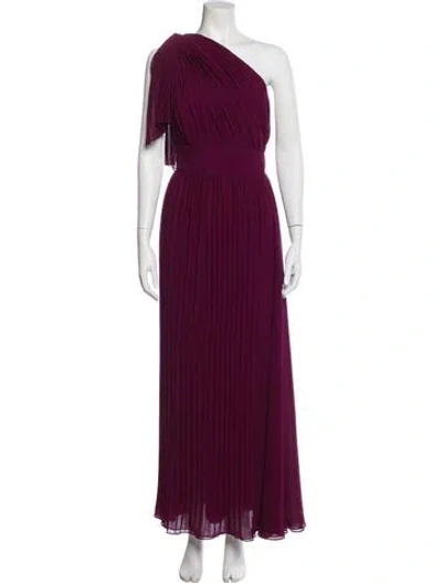 Pre-owned Elie Saab One-shoulder Long Dress In Purple