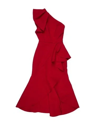 Pre-owned Elie Saab One-shoulder Long Dress In Red