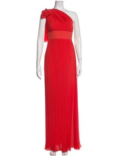 Pre-owned Elie Saab One-shoulder Long Dress In Red