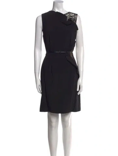 Pre-owned Elie Saab One-shoulder Mini Dress In Black