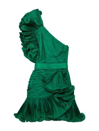 Pre-owned Elie Saab One-shoulder Mini Dress W/ Tags In Green