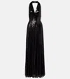Elie Saab Open-back Sequined Tulle Gown In Black