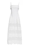 Elie Saab Organza & Cotton Embroidered Midi Dress