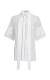 Elie Saab Organza & Cotton Embroidered Shirt