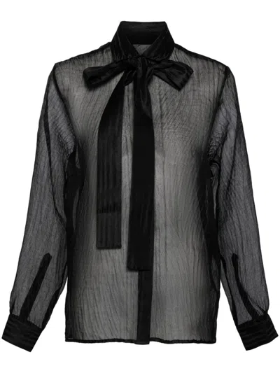 Elie Saab Organza Shirt In Black