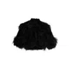 Elie Saab Feather-trimmed Jacket In Black