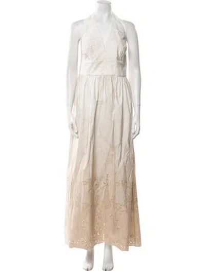 Pre-owned Elie Saab Paisley Print Long Dress In Neutral