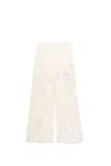 Elie Saab Embroidered Cotton Palazzo Pants In White