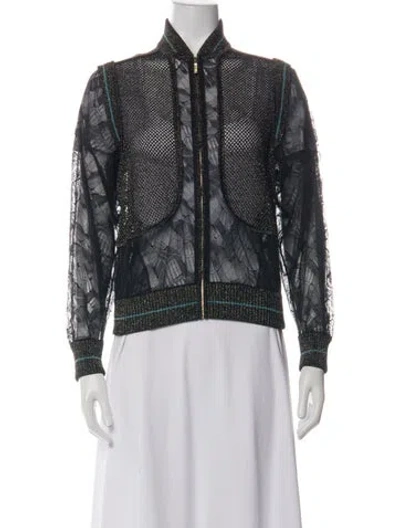 Pre-owned Elie Saab Patterned Bomber Jacket In Multicolor