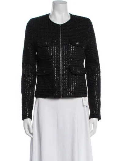 Pre-owned Elie Saab Patterned Jacket In Black