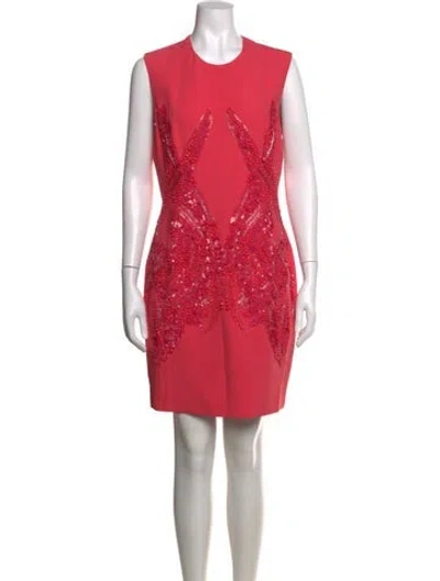 Pre-owned Elie Saab Patterned Mini Dress In Pink